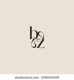 dynamic line monogram logo luxurious concept BZ elegant wedding letter