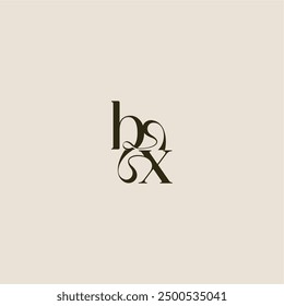 dynamic line monogram logo luxurious concept BX elegant wedding letter