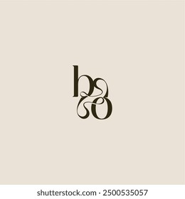 dynamic line monogram logo luxurious concept BO elegant wedding letter