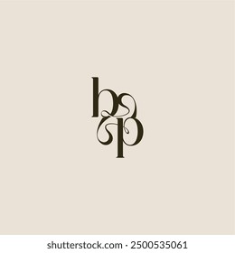 línea dinámica monograma logo concepto de lujo BP carta de boda elegante