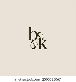 dynamic line monogram logo luxurious concept BK elegant wedding letter