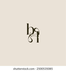 dynamic line monogram logo luxurious concept BL elegant wedding letter