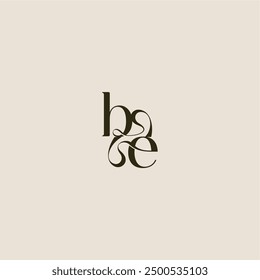 dynamic line monogram logo luxurious concept BE elegant wedding letter
