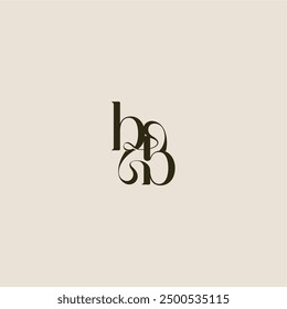 dynamic line monogram logo luxurious concept BB elegant wedding letter