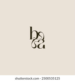 dynamic line monogram logo luxurious concept BA elegant wedding letter