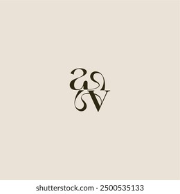 dynamic line monogram logo luxurious concept AV elegant wedding letter