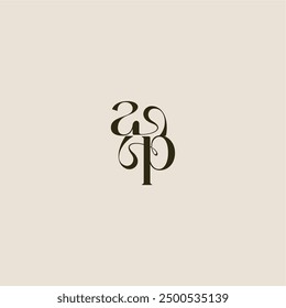 dynamic line monogram logo luxurious concept AP elegant wedding letter