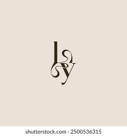 dynamic line monogram logo luxurious concept LY elegant wedding letter