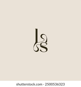 dynamic line monogram logo luxurious concept LS elegant wedding letter