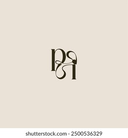 dynamic line monogram logo luxurious concept PI elegant wedding letter