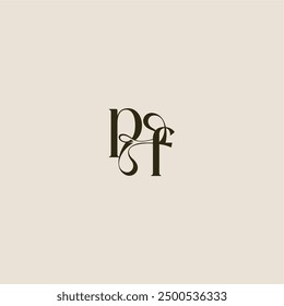 dynamic line monogram logo luxurious concept PF elegant wedding letter