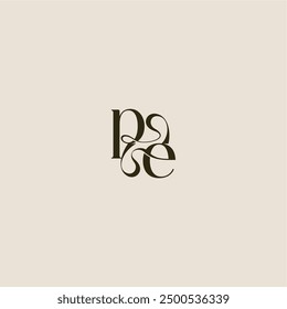 dynamic line monogram logo luxurious concept PE elegant wedding letter