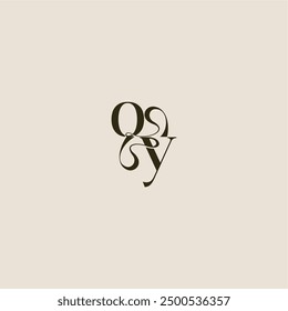 dynamic line monogram logo luxurious concept OY elegant wedding letter