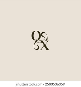 dynamic line monogram logo luxurious concept OX elegant wedding letter