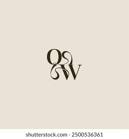 dynamic line monogram logo luxurious concept OW elegant wedding letter