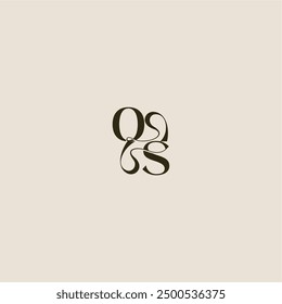 dynamic line monogram logo luxurious concept OS elegant wedding letter