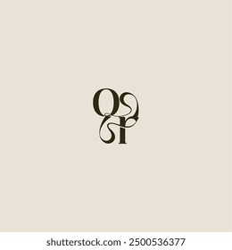 línea dinámica logo monograma concepto de lujo O elegante carta de boda