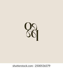 dynamic line monogram logo luxurious concept OQ elegant wedding letter