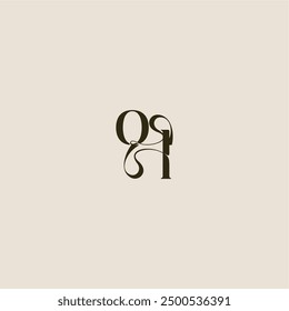 dynamic line monogram logo luxurious concept OL elegant wedding letter