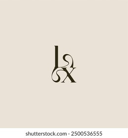 línea dinámica monograma logo concepto de lujo LX elegante carta de boda