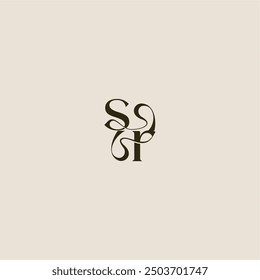 dynamic line monogram logo luxurious concept SR elegant wedding letter