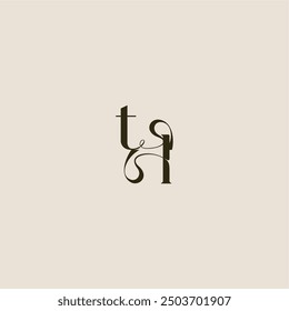 dynamic line monogram logo luxurious concept TL elegant wedding letter