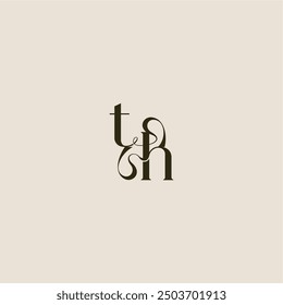 dynamic line monogram logo luxurious concept TH elegant wedding letter