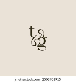 dynamic line monogram logo luxurious concept TG elegant wedding letter