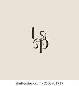 dynamic line monogram logo luxurious concept TP elegant wedding letter