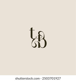 dynamic line monogram logo luxurious concept TB elegant wedding letter