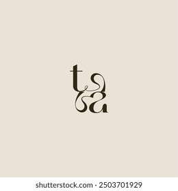 dynamic line monogram logo luxurious concept TA elegant wedding letter