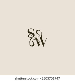 dynamic line monogram logo luxurious concept SW elegant wedding letter