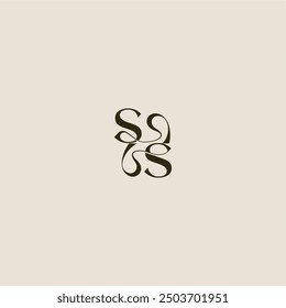 dynamic line monogram logo luxurious concept SS elegant wedding letter