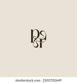 dynamic line monogram logo luxurious concept PR elegant wedding letter