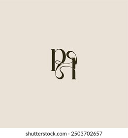 dynamic line monogram logo luxurious concept PL elegant wedding letter