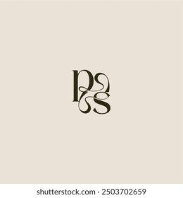 dynamic line monogram logo luxurious concept PS elegant wedding letter