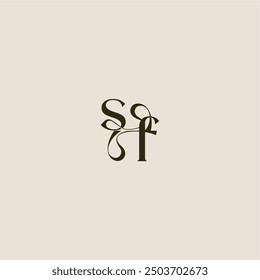 dynamic line monogram logo luxurious concept SF elegant wedding letter
