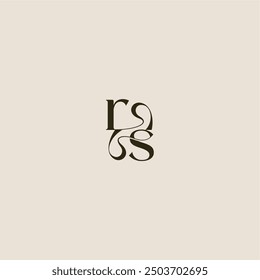 dynamic line monogram logo luxurious concept RS elegant wedding letter