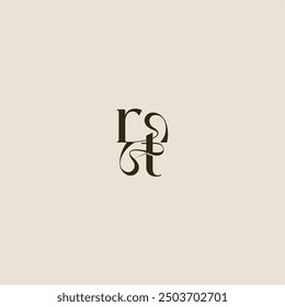 dynamic line monogram logo luxurious concept RT elegant wedding letter