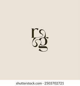 dynamic line monogram logo luxurious concept RG elegant wedding letter