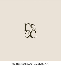 dynamic line monogram logo luxurious concept RC elegant wedding letter