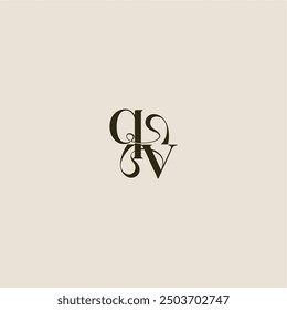 línea dinámica monograma logo concepto de lujo QV carta de boda elegante