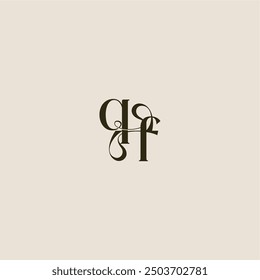 dynamic line monogram logo luxurious concept QF elegant wedding letter