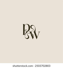 dynamic line monogram logo luxurious concept PW elegant wedding letter