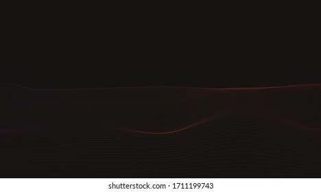 Línea dinámica sobre fondo negro,Diseño del concepto de onda de sonido digital,Vector