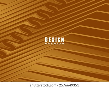 Dynamic line textured brown background design. Abstract background with brown gradient color. Modern vector template.