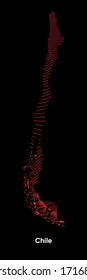 Dynamic Line Wave map of Chile. Twist lines map of Chile. Chile Political Map
