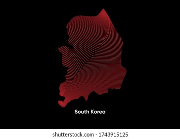 Dynamic Line Wave Map South Korea Stock Vector (Royalty Free ...