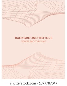 Dynamic line waves decent background texture. invitation card template in light brown color. Line waves background in a post template for presentations. 