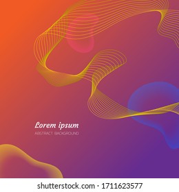 dynamic linear wave background, geometric abstract, colorful, minimalistic style, space wallpaper, template for website cover poster banner brochure and more, flat vector graphic design 